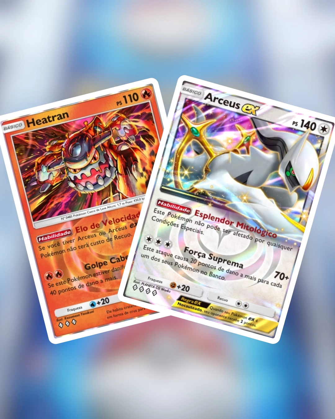 Baralho Arceus ex e Heatran (Luz Triunfante)
